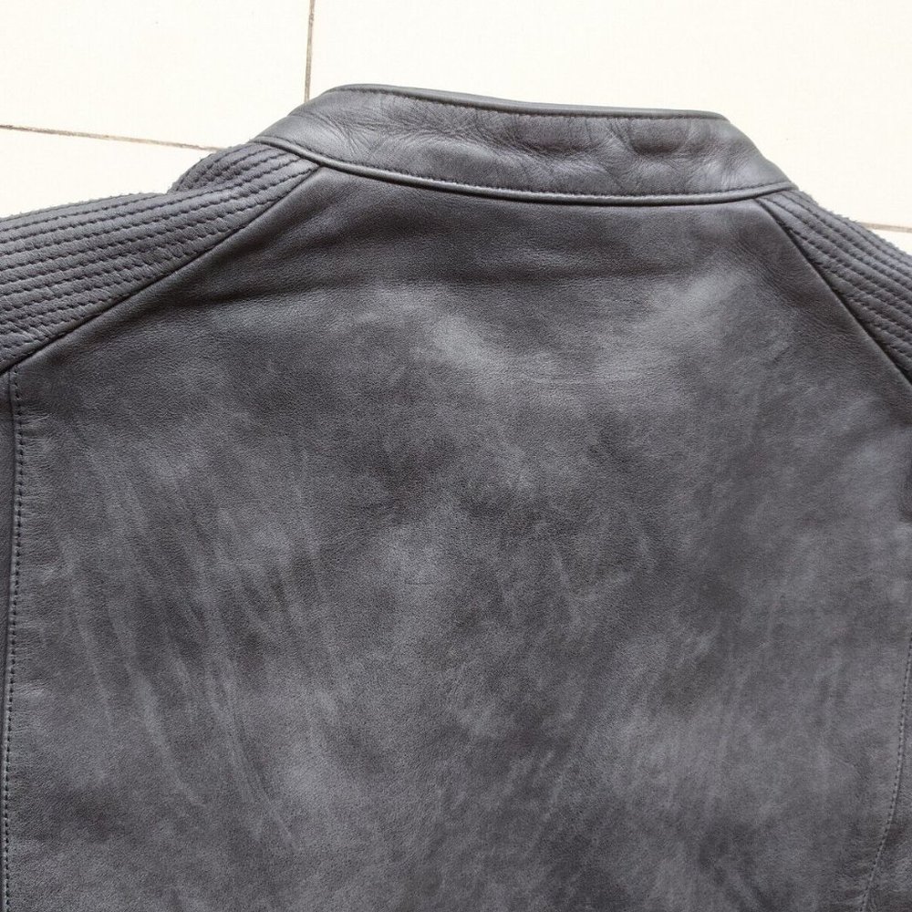 JOHN VARVATOS STAR USA BAND COLLAR LEATHER JACKET - Picture 8 of 10